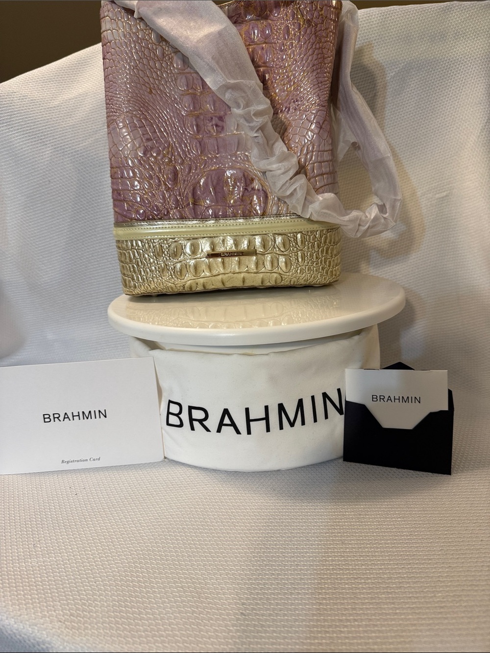 New Brahmin Amelia Bucket NW/out Tag, Dust bag, care instructions and registrati